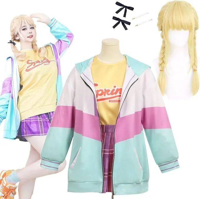 コスチューム コスプレ衣装 3点セット 日常服 ステージ服 イベント 藤田ことね 髪飾り付き ウィッグ追加可