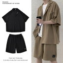 メンズファッション メンズ服 セットアップ 上下セット 半袖シャツ ハーフパンツ ショートパンツ トップス ボトムス カジュアル おしゃれ 夏 サマー 夏服 ハーフ丈