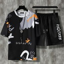 ¥最大21%OFFまとめクーポン有/メンズ Tシャツ ハーフパンツ 上下セット 夏 ルームウェア 部屋着 スポーツウェア 半袖 ゆったり 涼しい 薄手 セットアップ