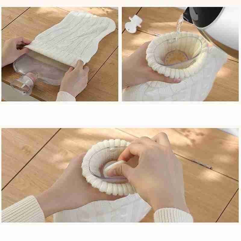 湯たんぽカバー ソフトカバー ニット ハンドウォーマー 再利用可能 加熱 家庭用品