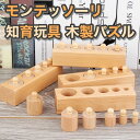 モンテッソーリ 知育玩具 木製 円柱さし パズル 4本セット カラフル