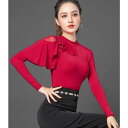 ダンスTシャツ レディース ダンスウェア トップス 社交ダンス モダンダンス レッスン着 練習競技 デモ衣装 踊りブラウス 日常着