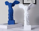 置物 ギリシャ風 大理石調 アンティーク加工 女神像飾り ブルー ブラック ホワイト ギリシャ神話 レプリカ 『勝利の女神』サモトラケのニケモチーフ