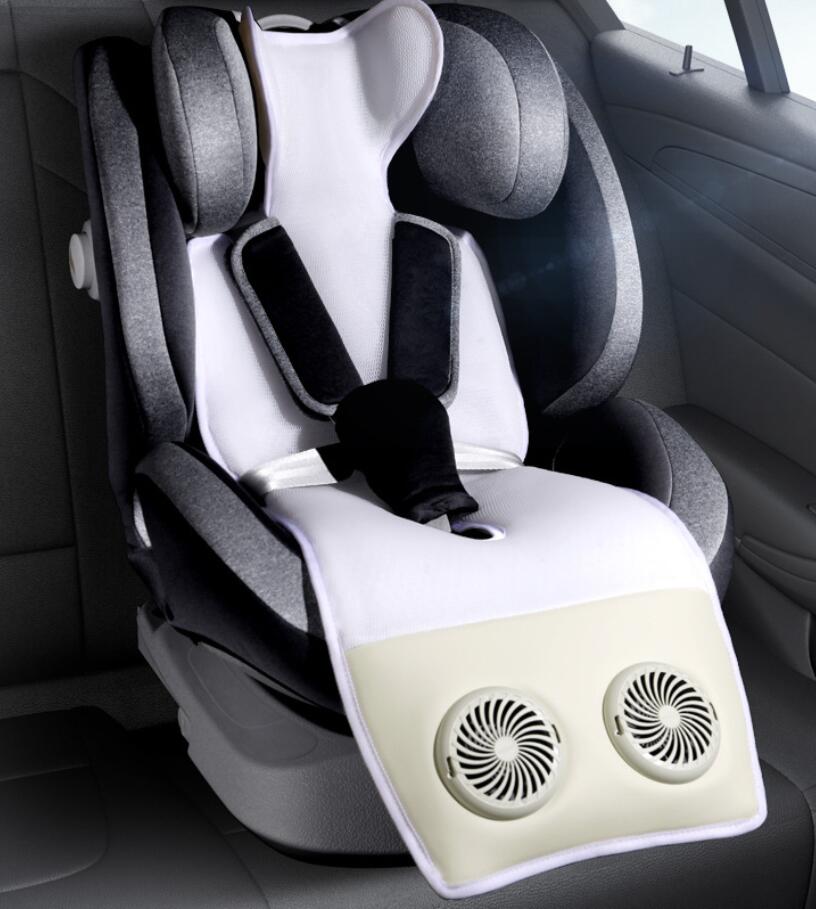 ベビーカーシート ひんやり 扇風機 夏 冷感 ファン付き 冷却 シート USB給電 メッシュ素材 チ ...