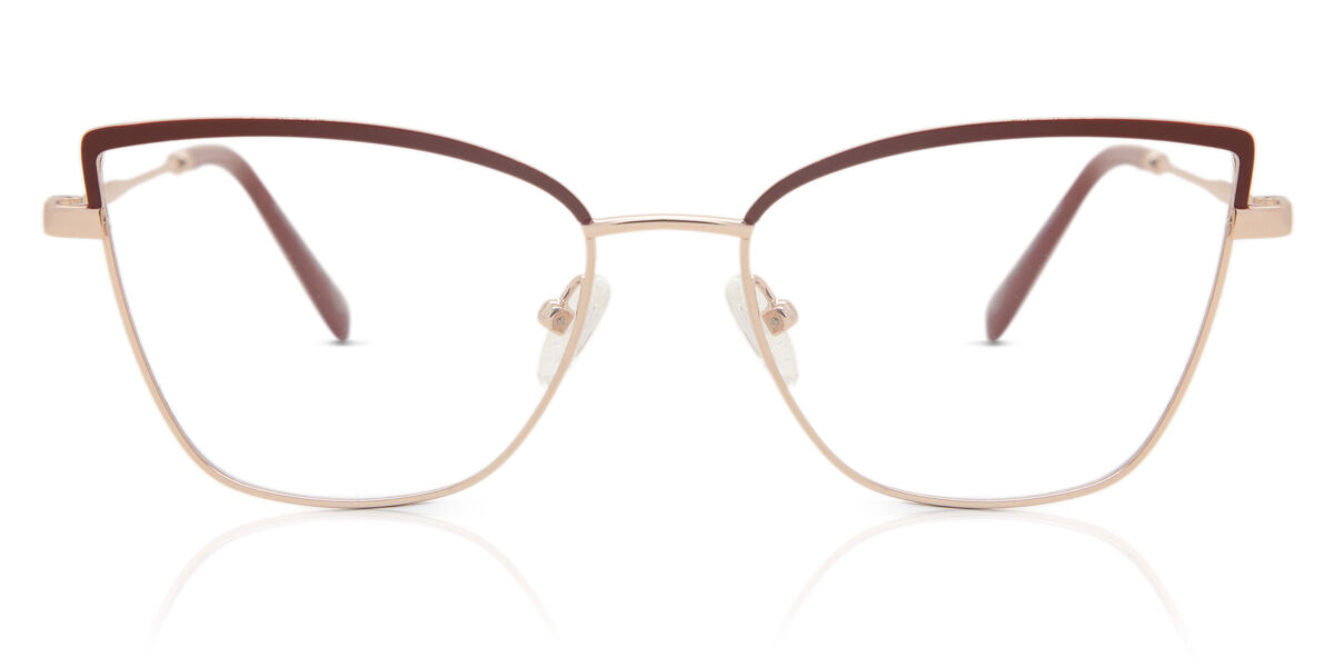 SmartBuyコレクション Full Rim Cat Eye Red Rose Gold SmartBuy Collection Mats DF-297 019 Fashion Women Eyeglasses