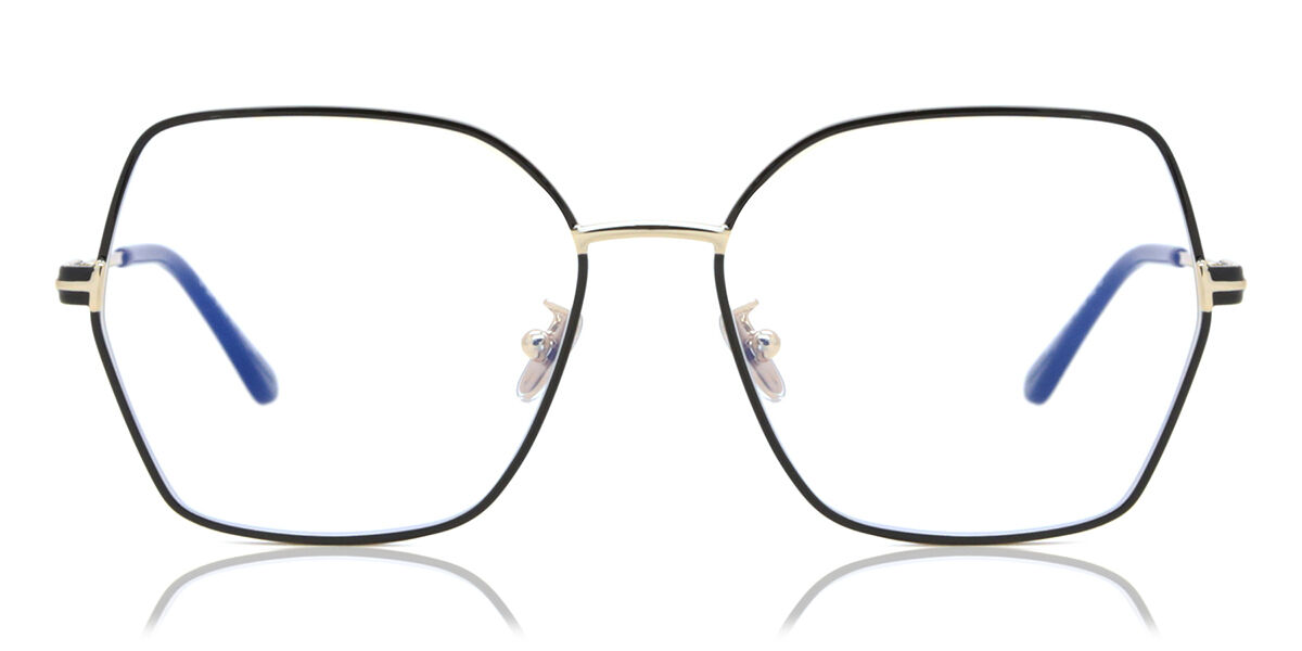 Glasses - トムフォード Tom Ford FT5876-B 032 Blue-Light Block Full rim フルリム ペールゴールドブラック Women レディース 女性用 ウィメンズ Eyeglasses メガネ 眼鏡 めがね フレーム 伊達メガネ 【正規品】【新品】【海外通販】【送料無料】