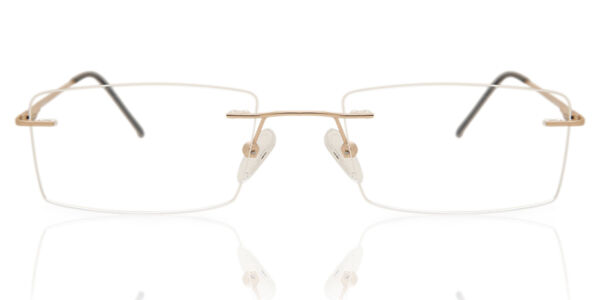 SmartBuyコレクション Full Rim Rectangle Gold SmartBuy Collection Linda Asian Fit 986D Fashion Unisex Eyeglasses