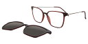 【正規品】【送料無料】SmartBuyコレクション Clip on Square Frosted Red SmartBuy Collection Falan With Clip-On JSV-275 99M Fashion Unisex Eyeglasses【海外通販】(4)