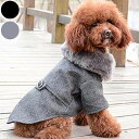 ペット 服 ファー付き 愛犬用 コート ライトグレー・ブラック S M L ふわふわ かわいい 犬の服 冬用 防寒 ツィード ドッグウェア リンクコーデ アウター ジャケット ペット服 DOG dog おしゃれ おもしろ 犬 秋冬 秋 冬 人気