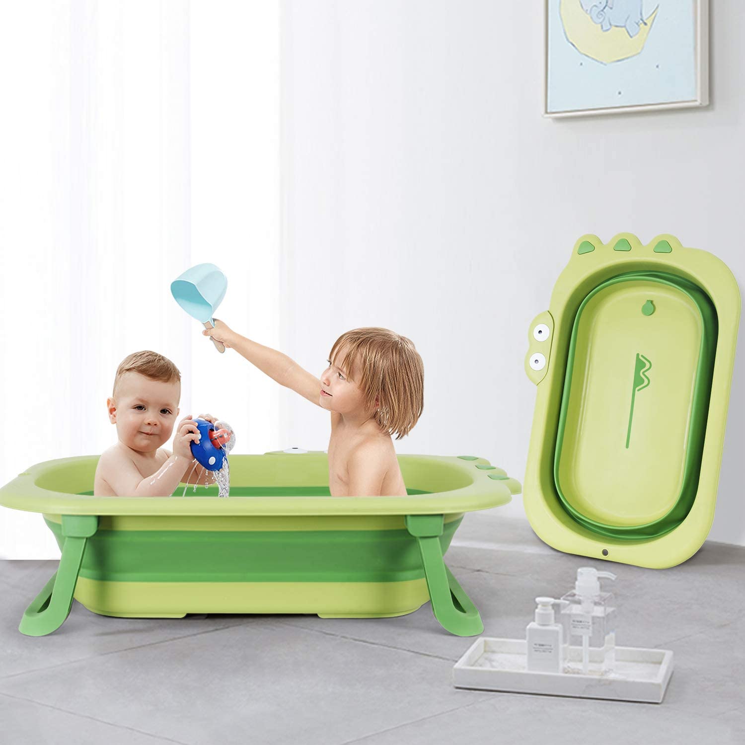 折りたたみ式 赤ちゃんお風呂 安全 コンパクト 子供用風呂 赤ちゃん用 収納容易 滑り止め設計 ベビー用浴槽
