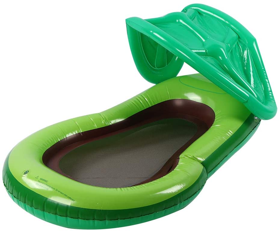 アボカドフロート水泳プール用サンシェード付きインフレータブルフロートPVC水のおもちゃ