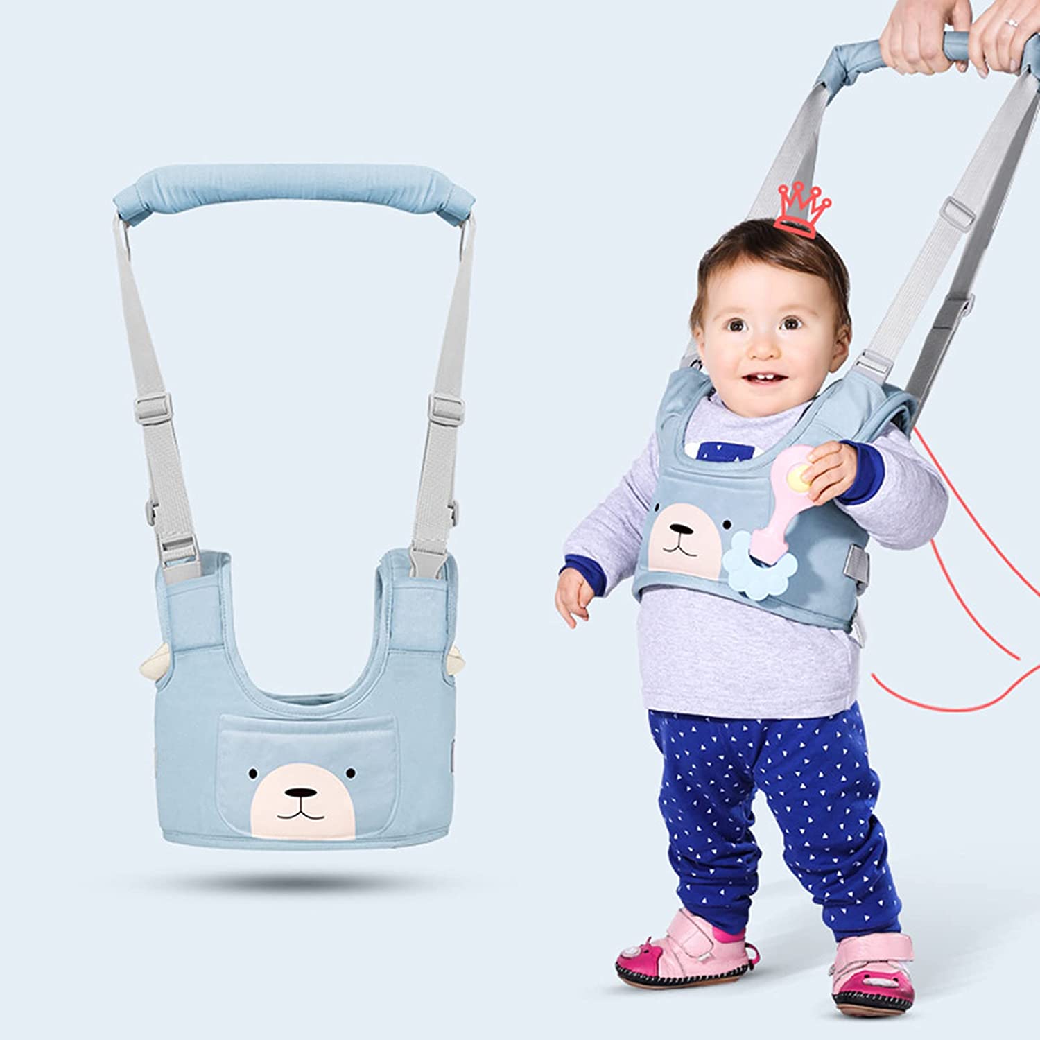 大人の助けを借りて、安全&安心歩行、赤ちゃんに一人歩行を教えるための補助器具(歩行器)です。歩き出して目の離せないお子様の事故防止に。安心、安全にお散歩が楽しめ。 高品質の純粋な綿で作られて、それは柔らかくて調節可能で。また、厚いパッドで赤ちゃんの脇に優しいです。出産祝い等の贈り物としても素晴。 両親の高さによって調整可能なので、体を曲げから背中の痛みを軽減できます。お家での歩行練習に、大人対するでも解放され、子供にも充分自由な空間を提供できます。 コンパクトかつ軽いので、カバンに入れても場所をとりません。外出先や帰省先でとても便利に活躍できますよ。取り付けも簡単で、チェアベルトを子供に取り付け、あとは椅子に固定するだけです。 【安心サービス】もし何か問題があったら、いつでも私達のアフターサービスチームに連絡してください。24時間以内に問題を解決するようにお手伝いします。私はあなたに楽しい買い物体験を願っています、そしてあなたとあなたの家族が健康であり、あなたのすべての願いが叶うことを願っています。