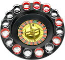 Shot Glass Roulette - Drinking Game Set (2 Balls and 16 Glasses) 16PCS Set Red/Black