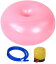 インフレータブルヨガドーナツ型エクササイズボール、50 cmシーティングエクササイズヨガジムトレーニングボール、ピンク