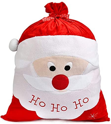 【サイズ】：上幅36　高さ50　下幅68（）クリスマスプレゼント袋1枚。 【サンタのプレゼント袋】サンタさん模様の赤いプレゼント入れ袋、クリスマスの雰囲気がたっぷり。子供や大切な方がプレゼントをもらう、大変喜ぶだと思います。 【高品質な生地を採用】上品なベルベット調の生地から丁寧に作られていますので、暖かくて、肌触りいいです。ディスプレイ用としてもオススメです。 【ちょうどいい大きめサイズ】紐部分を引くと口が閉まるので簡単に物の出し入れができます。68*50*36cmという大容量です。 【様々な用途に】ラッピング袋もプレゼントの一部。中身を出した後は、お子様の玩具や宝物の収納袋などに活用できます。