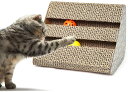 ネコ用品 猫 三角台座 爪とぎ 両面使い 鈴入り つめとぎ 知育おもちゃ ダンボール 猫スクラッチャー