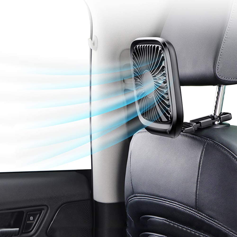 【2020年最新版 2 in1 usb扇風機】暑さ対策の優れミニ扇風機、車内用＆卓上兼用の2way小型ファンです。バックル固定で車の後部座席に送風します。車用だけでなくオフィスにもホームにも適用します。注意：この製品はUSBケーブルの電気供給型の車載用扇風機で、自動車が起動する前提の下で、車載用の扇風機は電気を供給する時正常に運行することができます。(また、電源を1回目に押し、風が弱く、電源を2回目に押します。中風です。電源を3回目に押し、強風、4回目を押して電源を切り、) 【折りたたみ式?持ち運び便利】厚さはわずか2cmです。運転席と助手席の後ろに固定して、スペースを節約できます使用しない時折りたたんで収納可能、持ち運びは超便利です。 【超静音設計?省エネ性能】ABS材料と高性能エンジンを採用され、強力な風量を確保しながらも静かな静音設計になっています。風の音は25dBだけで、お子様のお昼寝や仮眠の際にも気になること無くお使え頂けます。 【車種問わず殆どの車に適用可能】1.5mUSB電源コードが付属し、車の電源コンセントに接続可能、ほとんどの車に適用されます。車内のタバコやペットの匂いを消し去る事もできます。車内の空気を循環させて、新鮮な空気を保持して、簡単に使え涼しい夏を楽しましょう。