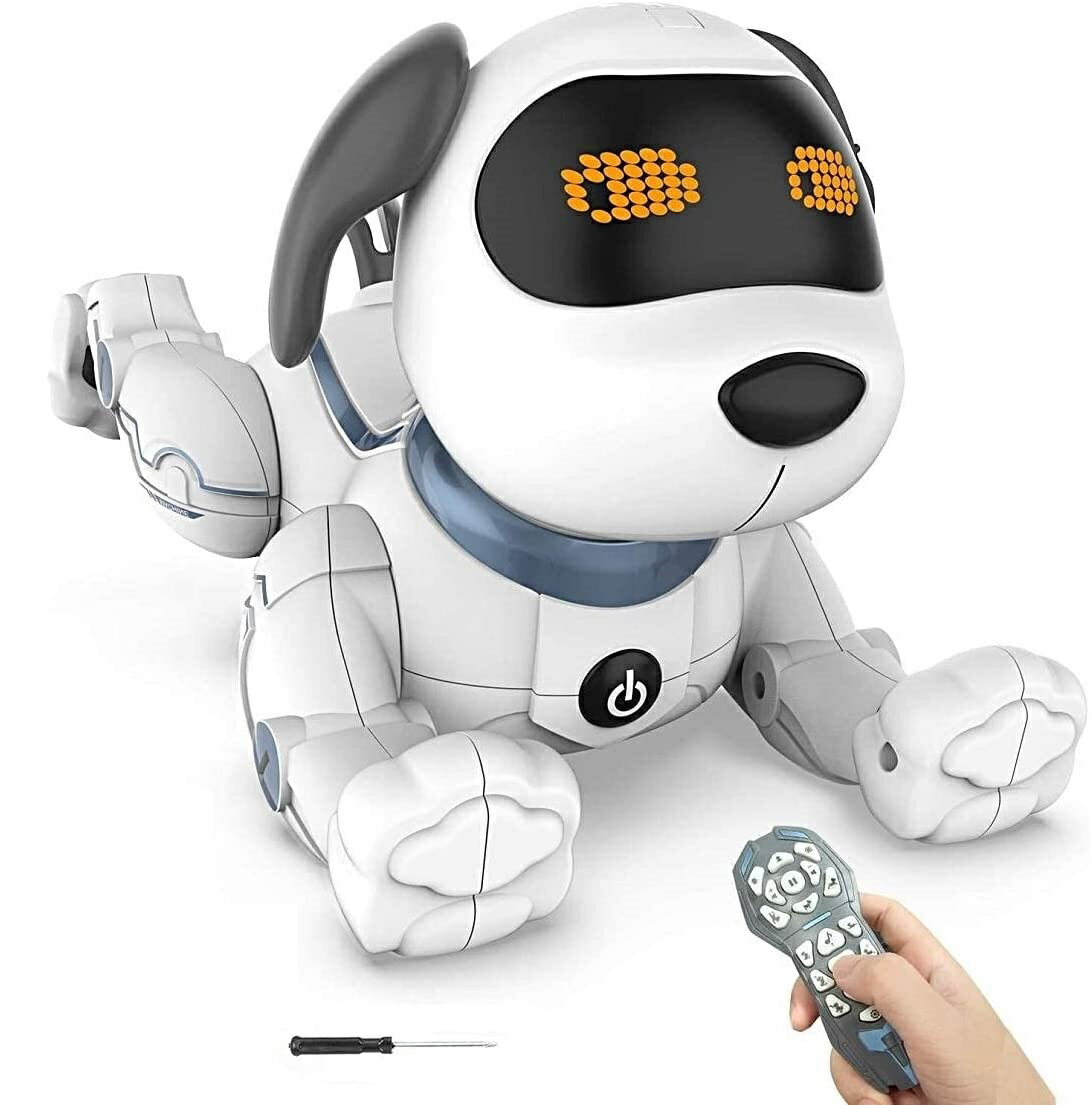 【 ロボット犬 】 誰でもすぐに操作、遊べる犬型ロボットおもちゃです。楽しく遊べる可愛いロボットドッグが登場。インテリジェントで子供にも魅力的です。屋内と屋外で遊ぶおもちゃとして最適です。 【 多機能で様々な技を披露 】走る、技を披露、ダン...