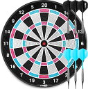 ピンク ソフトダーツボード 18in Dartboard+6本のダーツ(15g)+6本無傷フック+26個 ブラックチップ,練習 静音 2色は任意である