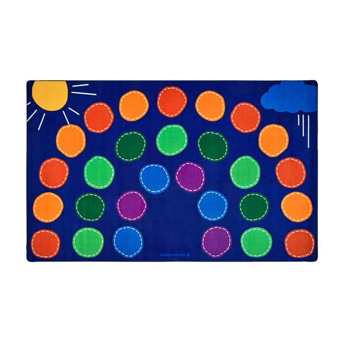 Carpets for Kids: Rainbow Seating Rug (Rectangle) カーペットフォーキッズ