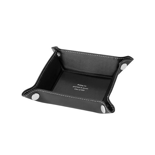 【名入れ】レザーボタントレイ ミニ ブラック 誕生日 結婚祝い 記念日 ギフト プレゼント 還暦 刻印 創立 表彰 女性 男性 卒業 開店 退職 出産 祝い 開...