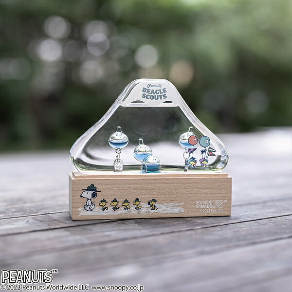 SNOOPY ピーナッツ スヌーピー ガラスフロート温度計 ビーグルスカウト50周年 サイエンス雑貨 インテリア