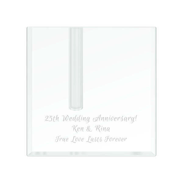 樂天商城 - 【送料無料】【名入れ】シングルフラワーベース スクエア シンプルなガラスの一輪挿し