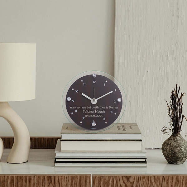 【送料無料】【名入れ】名前や日付、メッセージが入る掛置兼用時計 テーブル＆ウォールクロック ティア..