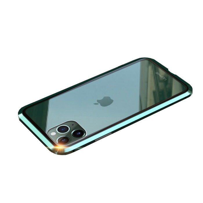 Luphie 正規品 iPhone12 12Pro MAX 12mini iPhone SE(第2世代) iPhone7 iPhone8 SE2 iphone11 ケース 全面保護 両面ガラス iphone11pro スマホケース iphone11promax アルミバンパー マグネット磁石 透明 両面9H強化ガラス フルガード バンパー マグネット クリアケース