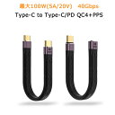 TypeC to TypeC P[u 13.8cm 100W 20V 5A PD[dP[u QC4+PPS 40Gbps f[^] E-Marker FPC ^CvC IX-IX/IX-X P[u