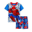 スパイダーマン メール便送料無料 半袖 パジャマ 水色/赤 半袖Tシャツ＆ショットパンツ セット 男の子 キッズ 子どもパジャマ スパイダーマン