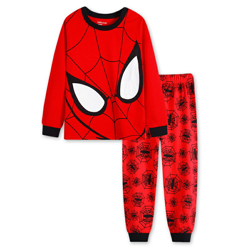 サイズ切れ　在庫処分　スパイダーマン　長袖　パジャマ　上下/赤色　長袖Tシャツ＆ロングパンツ　セット　男の子　キッズ　子どもパジャマ　スパイダーマン