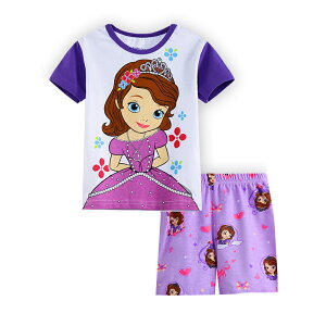 新入荷　プリンセスソフィア　半袖Tシャツ　ショットパンツ　パジャマ　上下セット　女の子　パジャマ　子ども　子供　キッズ　パジャマ　半袖　キャラクタ　パジャマ
