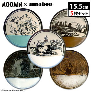 【500円OFFクーポン対象】【特典付】ムーミン×アマブロ　益子焼　絵皿5枚組　ボックスセット　／MOOMIN×amabro　MASHIKO　POTTERY　GLAZE　【ポイント10倍／送料無料／あす楽】【RCP】【ZK】【p0209】