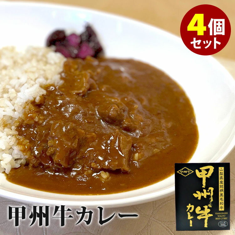 山梨県銘柄黒毛和牛 甲州牛カレー 4個セット 200g 4 ヤマフジ レトルトカレー 【送料無料】【食品A】【DM】【海外 】