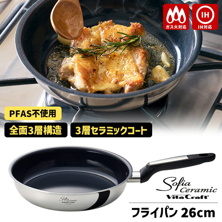 ��3��ȯ�䡿 ����ŵ�աۥӥ�����ե� ���ե�������ߥå� �ե饤�ѥ� 26cm ��Vita Craft ������IH�б� PFAS�ե꡼ PFOA�ե꡼ ����3�ع�¤ 3�إ���ߥå������� ��������ɥѥ������۹�ˡڥݥ����10��/����̵��/��������󥰤��ޤ��աۡ�p0423�ۡڡ�1815��