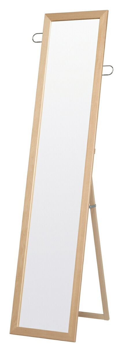 永井興産　フック付スタンドミラー　SEN-021NA　完成品　【北海道・沖縄・離島配送不可】【代引き不可】　鏡　ナチュラル　ミラー　スタンドミラー　おしゃれ　可愛い　シンプル　かわいい　オシャレ