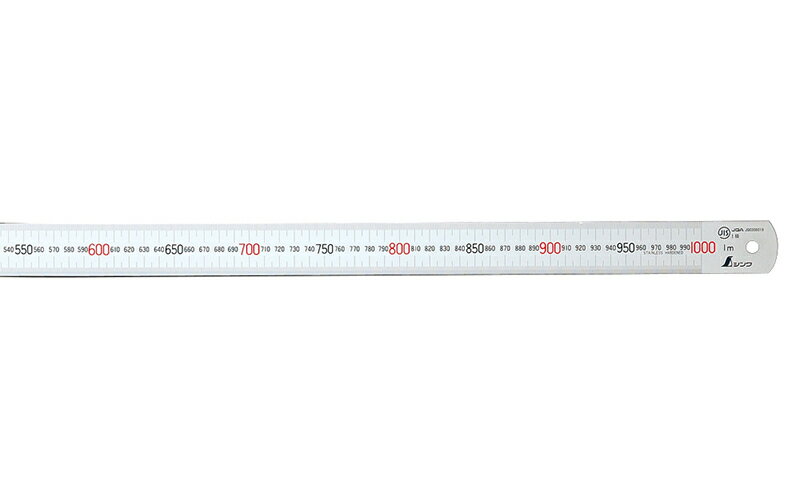Rakuten - シンワ測定　#13544　マグネチックスケール　シルバー　1m　赤数字入　マグネット付　JIS　【代引き不可】【沖縄・離島配送不可】