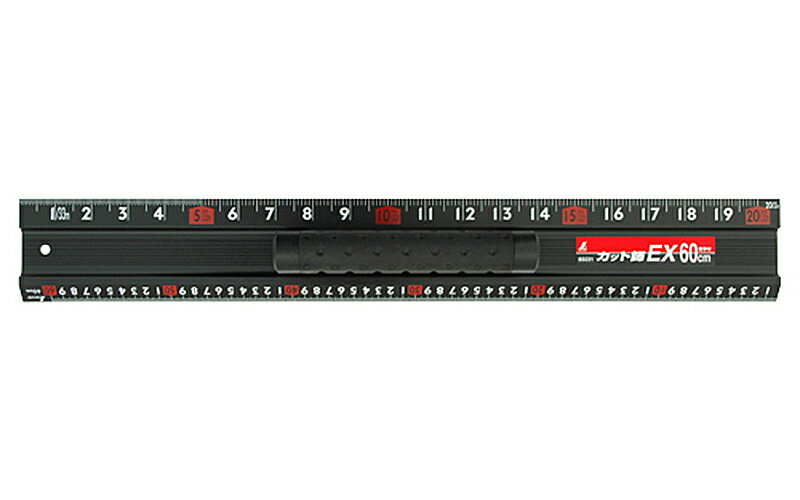 乐天商城 - シンワ測定　65031／アルミカッター定規　カット師EX　60cm　 併用目盛　 取手付　【代引き不可】【沖縄・離島配送不可】