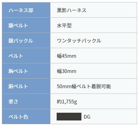 藤井電工／ツヨロン　黒影ハーネス　ランヤード付　TH-504-NV93SV-OT-DG-LL130K-R2...