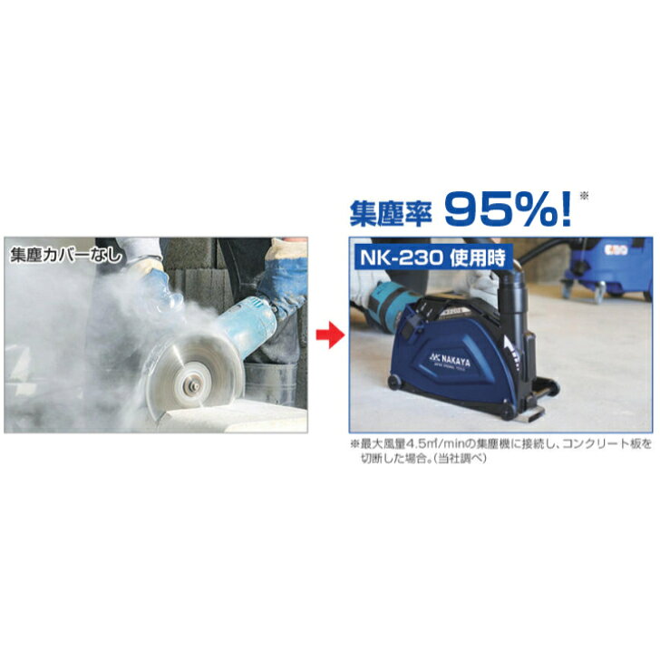 ナカヤ　ダストタンク 180mm〜230mm ダイヤモンドカッター用集塵カバー NK-230 【...
