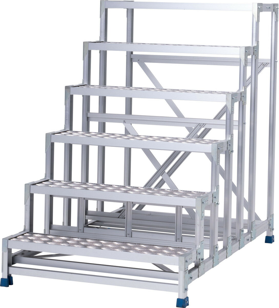 アルインコ　アルミ作業台（縞板天板）CSBC6128S　6段　【代引き不可】　【北海道・沖縄・離島配送不可】　【個人宅配送不可】