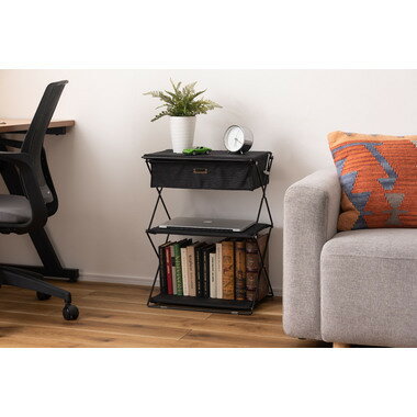 東谷 フォールディングラック MIP-73BK 【代引き不可】【北海道・沖縄・離島配送不可】 ラック 3段 おしゃれ 収納 シェルフ 折りたたみ式 コンパクト 玄関収納 アウトドア シンプル [2]