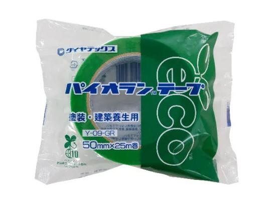 【300巻】＊ダイヤテックス　Y-09-GR（グリーン）50mm幅x25m　パイオランテープ【強粘着】　10ケース（300巻）【代引き不可】【法人様限定】【北海道・沖縄・離島配送不可】【個人宅配送不可】