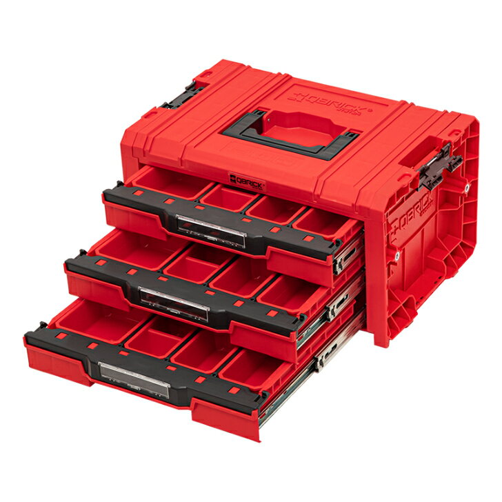 Rakuten - QBRICK キューブリック　3段式ドロワーボックスPRO (7509) キューブリックシステム 【代引き不可】【北海道・沖縄・離島配送不可】　工具箱　ツールボックス