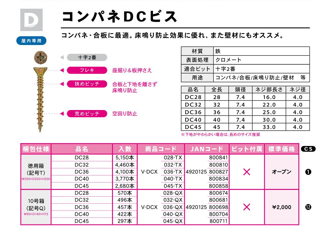 【12箱入】 DANDORI VIS ダンドリビス　コンパネDCビス　10号箱x12個（1ケース）【代引き不可】【沖縄・離島配送不可】