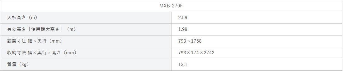 アルインコ　専用脚立　MXB-270F【代引き不可】【北海道・沖縄・離島・個人宅配送不可】 ALINCO　MXB270F