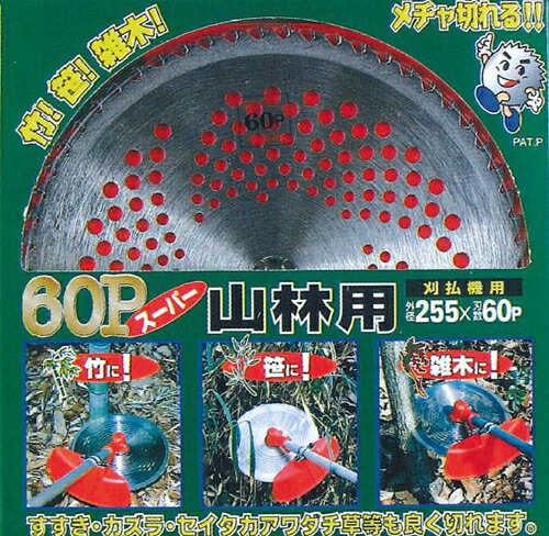 商品情報メーカー名フジ鋼業品番FT-007仕様●鬼の爪　60P山林用チップソー　2枚組　●サイズ：255x60P　●従来品より刃数の多い60Pを採用！竹・笹・つる草・カズラ・ススキ等、従来チップソーでは切断できなかった硬質の草木が刈払い出来ます。●本品の基盤は草木が入り込まないメッシュ窓を採用！安全性を損なう事も無く軽量化に成功しました。●柔らかい草も抜群の切れ味で刈払いできます。フジ鋼業　鬼の爪　60P山林用チップソー　FT-007サイズ：255x60P　 2枚セット　【代引き不可】【沖縄・離島配送不可】 刈払機チップソー【竹・笹・雑木用】255x60Pの2枚セット 2