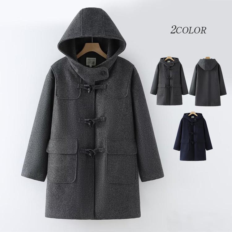 乐天商城 - ダッフルコート レディース 学校 スクール 学生 アウター ジャケット ダッフル 冬服 冬 冬コーデ 女子 女子中学生 女子高生 中学生 高校生 コート フード付き フーディー