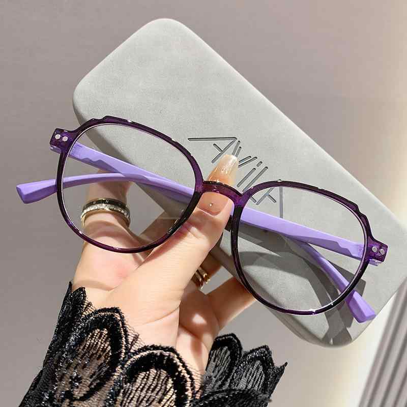 乐天商城 - 老眼鏡 女性用 大型フレーム ファッション 男性用 ブルーライトカット 軽量 大顔 スリム効果 メガネフレーム 軽量素材 快適フィット 日常使い 視力矯正